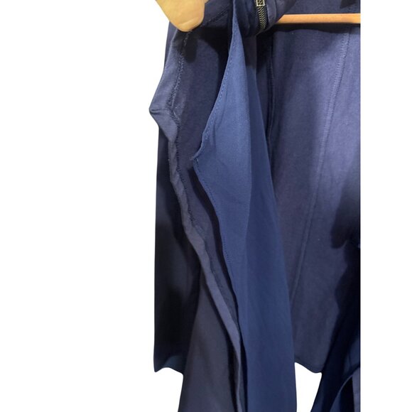 My Beloved Womens M Open-Front Waterfall Jacket With Zippers Purple/Navy Cotton - Picture 3 of 5